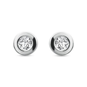 Pendientes de oro blanco con diamantes emboquillados en chatón