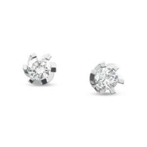 Pendientes de oro blanco y brillantes